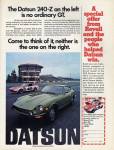 Datsun 240-Z vintage ad "The Datsun 240-Z on the left is no ordinary GT... Come to think of it, neither is the one on the right."